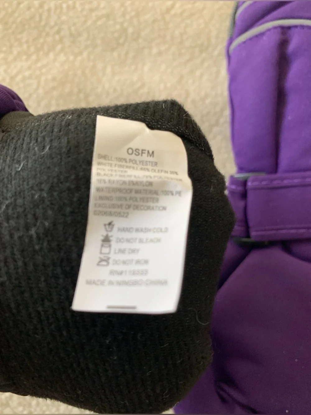 Purple Kids Winter Mittens